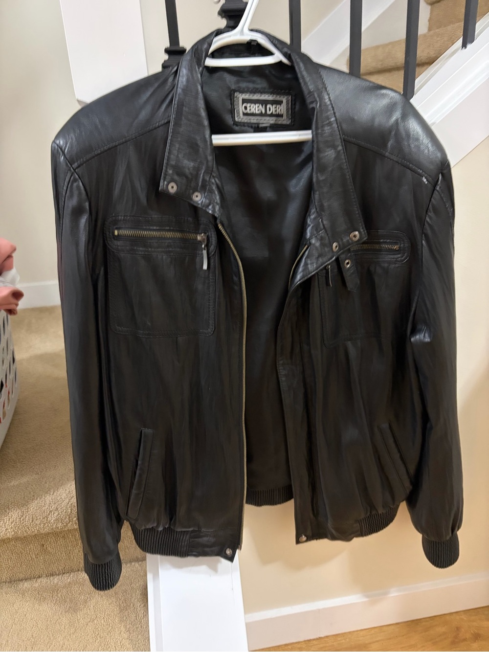 Vintage Leather Jacket - Zip Front Bomber Style